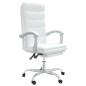 vidaXL Silla de oficina reclinable cuero sintético blanco vidaXL Silla de oficina reclinable cuero sintético blanco