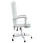 vidaXL Silla de oficina reclinable cuero sintético blanco vidaXL Silla de oficina reclinable cuero sintético blanco