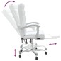 vidaXL Silla de oficina reclinable cuero sintético blanco vidaXL Silla de oficina reclinable cuero sintético blanco