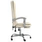 vidaXL Silla de oficina reclinable masaje cuero sintético color crema vidaXL Silla de oficina reclinable masaje cuero sintético color crema