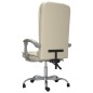 vidaXL Silla de oficina reclinable masaje cuero sintético color crema vidaXL Silla de oficina reclinable masaje cuero sintético color crema