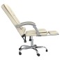 vidaXL Silla de oficina reclinable masaje cuero sintético color crema vidaXL Silla de oficina reclinable masaje cuero sintético color crema