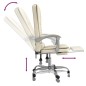 vidaXL Silla de oficina reclinable masaje cuero sintético color crema vidaXL Silla de oficina reclinable masaje cuero sintético color crema