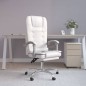 vidaXL Silla de oficina reclinable masaje cuero sintético blanco vidaXL Silla de oficina reclinable masaje cuero sintético blanco