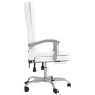 vidaXL Silla de oficina reclinable masaje cuero sintético blanco vidaXL Silla de oficina reclinable masaje cuero sintético blanco