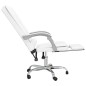 vidaXL Silla de oficina reclinable masaje cuero sintético blanco vidaXL Silla de oficina reclinable masaje cuero sintético blanco