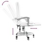 vidaXL Silla de oficina reclinable masaje cuero sintético blanco vidaXL Silla de oficina reclinable masaje cuero sintético blanco