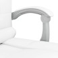 vidaXL Silla de oficina reclinable masaje cuero sintético blanco vidaXL Silla de oficina reclinable masaje cuero sintético blanco