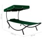 vidaXL Tumbona de jardín con toldo y cojín verde