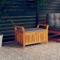 vidaXL Banco almacenaje jardín con cojín madera maciza de acacia 91 cm