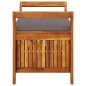 vidaXL Banco almacenaje jardín con cojín madera maciza de acacia 91 cm