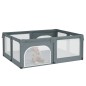 vidaXL Parque para bebés con 2 puertas tela Oxford gris claro vidaXL Parque para bebés con 2 puertas tela Oxford gris claro