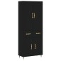 vidaXL Aparador alto madera contrachapada negro 69,5x34x180 cm vidaXL Aparador alto madera contrachapada negro 69,5x34x180 cm
