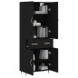 vidaXL Aparador alto madera contrachapada negro 69,5x34x180 cm vidaXL Aparador alto madera contrachapada negro 69,5x34x180 cm