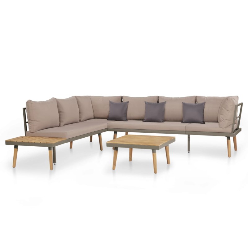 vidaXL Juego muebles de jardín 4 piezas y cojines madera maciza acacia vidaXL Juego muebles de jardín 4 piezas y cojines madera maciza acacia