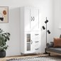 vidaXL Aparador alto madera contrachapada blanco 69,5x34x180 cm vidaXL Aparador alto madera contrachapada blanco 69,5x34x180 cm