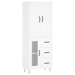 vidaXL Aparador alto madera contrachapada blanco 69,5x34x180 cm