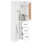 vidaXL Aparador alto madera contrachapada blanco 69,5x34x180 cm vidaXL Aparador alto madera contrachapada blanco 69,5x34x180 cm