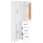 vidaXL Aparador alto madera contrachapada blanco 69,5x34x180 cm vidaXL Aparador alto madera contrachapada blanco 69,5x34x180 cm