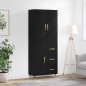 vidaXL Aparador alto madera contrachapada negro 69,5x34x180 cm vidaXL Aparador alto madera contrachapada negro 69,5x34x180 cm