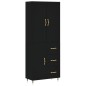 vidaXL Aparador alto madera contrachapada negro 69,5x34x180 cm vidaXL Aparador alto madera contrachapada negro 69,5x34x180 cm