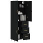 vidaXL Aparador alto madera contrachapada negro 69,5x34x180 cm vidaXL Aparador alto madera contrachapada negro 69,5x34x180 cm