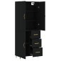 vidaXL Aparador alto madera contrachapada negro 69,5x34x180 cm vidaXL Aparador alto madera contrachapada negro 69,5x34x180 cm