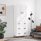 vidaXL Aparador alto madera contrachapada blanco brillo 69,5x34x180 cm vidaXL Aparador alto madera contrachapada blanco brillo 69,5x34x180 cm