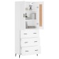 vidaXL Aparador alto madera contrachapada blanco 69,5x34x180 cm
