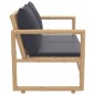 vidaXL Set de muebles de jardín 2 piezas bambú con cojines gris oscuro