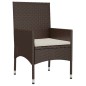 vidaXL Set muebles de jardín 4 piezas y cojines ratán sintético marrón vidaXL Set muebles de jardín 4 piezas y cojines ratán sintético marrón