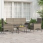 vidaXL Set de muebles de jardín 4 pzas y cojines ratán sintético gris vidaXL Set de muebles de jardín 4 pzas y cojines ratán sintético gris