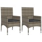 vidaXL Set de muebles de jardín 4 pzas y cojines ratán sintético gris vidaXL Set de muebles de jardín 4 pzas y cojines ratán sintético gris