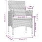 vidaXL Set de comedor de jardín 9 pzas y cojines ratán sintético gris