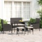 vidaXL Set muebles de jardín 6 piezas y cojines ratán sintético negro