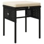 vidaXL Set muebles de jardín 6 piezas y cojines ratán sintético negro