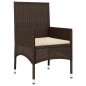 vidaXL Set muebles de jardín 4 piezas y cojines ratán sintético marrón vidaXL Set muebles de jardín 4 piezas y cojines ratán sintético marrón