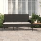 vidaXL Banco de jardín de 3 plazas con cojines ratán sintético negro vidaXL Banco de jardín de 3 plazas con cojines ratán sintético negro