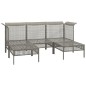 vidaXL Set de muebles de jardín 5 pzas y cojines ratán sintético gris vidaXL Set de muebles de jardín 5 pzas y cojines ratán sintético gris