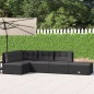 vidaXL Set de muebles de jardín 5 pzas y cojines ratán sintético negro vidaXL Set de muebles de jardín 5 pzas y cojines ratán sintético negro