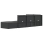 vidaXL Set de muebles de jardín 5 pzas y cojines ratán sintético negro vidaXL Set de muebles de jardín 5 pzas y cojines ratán sintético negro