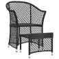 vidaXL Set de muebles de jardín 2 pzas y cojines ratán sintético negro vidaXL Set de muebles de jardín 2 pzas y cojines ratán sintético negro