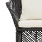 vidaXL Set de muebles de jardín 2 pzas y cojines ratán sintético negro vidaXL Set de muebles de jardín 2 pzas y cojines ratán sintético negro