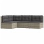 vidaXL Set de muebles de jardín 4 pzas y cojines ratán sintético gris