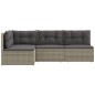 vidaXL Set de muebles de jardín 4 pzas y cojines ratán sintético gris
