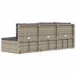 vidaXL Set de muebles de jardín 4 pzas y cojines ratán sintético gris