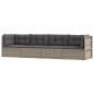 vidaXL Set de muebles de jardín 4 pzas y cojines ratán sintético gris vidaXL Set de muebles de jardín 4 pzas y cojines ratán sintético gris