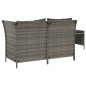 vidaXL Set de muebles de jardín 3 pzas y cojines ratán sintético gris