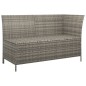 vidaXL Set de muebles de jardín 3 pzas y cojines ratán sintético gris