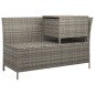 vidaXL Set de muebles de jardín 3 pzas y cojines ratán sintético gris